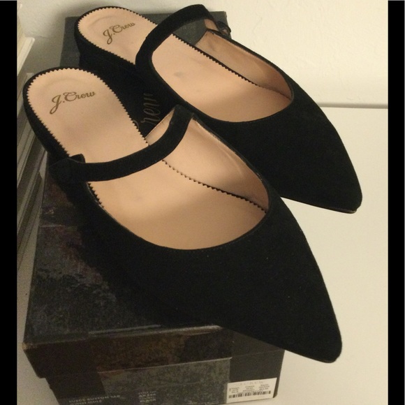 J. Crew Shoes - J Crew cute mules with strap NIB 8.5 black suede